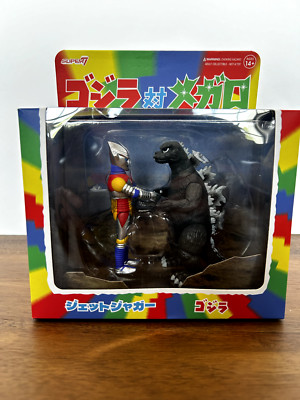 Super7 2024 SDCC Reaction 1973 Godzilla vs Megalon Jet Jaguar in Box-image