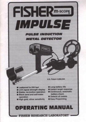 Fisher Impulse Metal Detector Original Instruction Book with Free Shipping-image