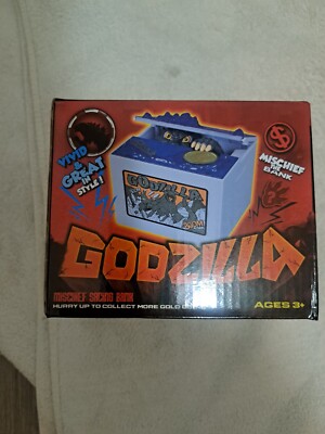 Godzilla mischief Coin Bank Box LED gimmick sound moving figure Fast Shipping-image
