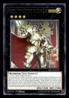 Yugioh Sacred Noble Knight Of King Custennin MP19-EN142 Rare 1st Edition-image