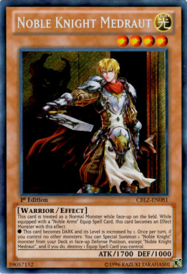 Yugioh! LP Noble Knight Medraut - CBLZ-EN081 - Secret Rare - 1st Edition Lightly-image