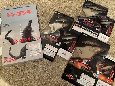 S. H. MonsterArts Godzilla 1954, 1989, 2000 & 2016 (4th Frozen Form) Boxes -image