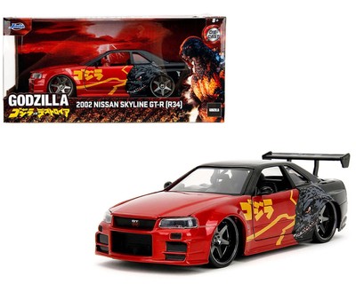 Jada Toys Hollywood Rides: Godzilla 2002 Nissan Skyline GT-R (R34) 1/24 Scale-image
