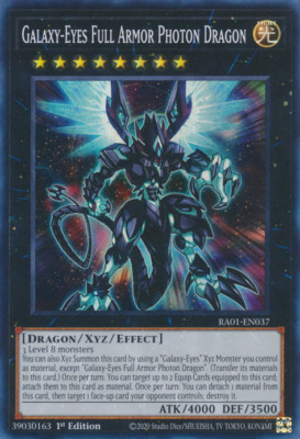 Yugioh! 1x Galaxy Eyes Full Armor Photon Dragon RA01-EN037 Ultimate Rare  NM-image