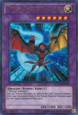 Yugioh! LP Twin Photon Lizard - ORCS-EN039 - Ultra Rare - Unlimited Edition Ligh-image