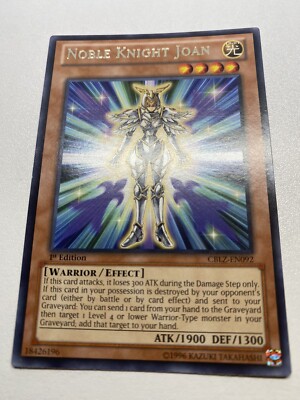 Yu-Gi-Oh! Noble Knight Joan Rare 1st Edition CBLZ-EN092 LP-image
