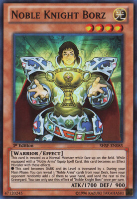 Yugioh! LP Noble Knight Borz - SHSP-EN085 - Super Rare - 1st Edition Lightly Pla-image