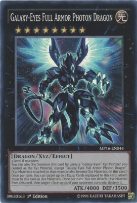 Yugioh Galaxy-Eyes Full Armor Photon Dragon MP16-EN044 Super Rare NM-image