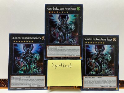 x3 Galaxy-Eyes Armor Photon Dragon Super Rare 3x RA01-EN037 (Near Mint 1st Ed)-image