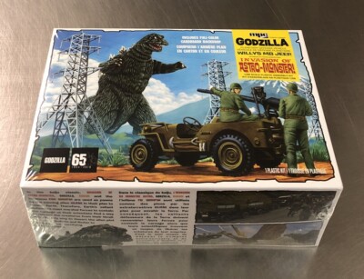 MPC GODZILLA DEFENSE VEHICLE WILLYS MB JEEP FACTORY SEALED MODEL-KIT 1/25 SCALE-image