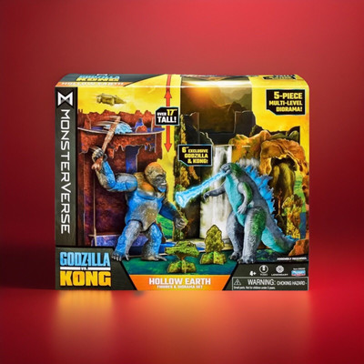 🌟GODZILLA VS. KONG Hollow Earth Figures & 5-Piece Diorama MonsterVerse 17” Tall-image