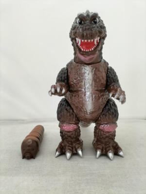 Godzilla & Mothra Larva Soft Vinyl Figure Set H:26cm Brown Used Japan (No Box)-image