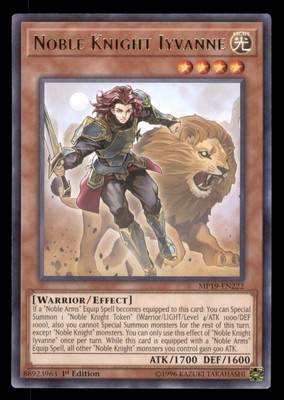 Yugioh Noble Knight Iyvanne #MP19-EN222 2019 Gold Sarcophagus Tin Mega Pack LP-image