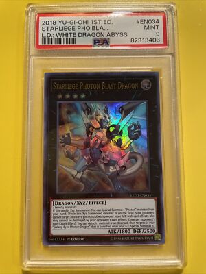 YuGiOh STARLIEGE PHOTON BLAST DRAGON #LED3-EN034 🔥PSA 9🔥1st ED-2018 ULTRA RARE-image