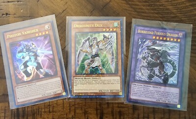 Yu Gi Oh! Borreload Furious Dragon, Dragunity Dux And Photon Vanisher-image