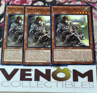3x (M/NM) - Noble Knight Drystan - MAGO-EN082 - Gold Rare - 1st Edition YuGiOh-image