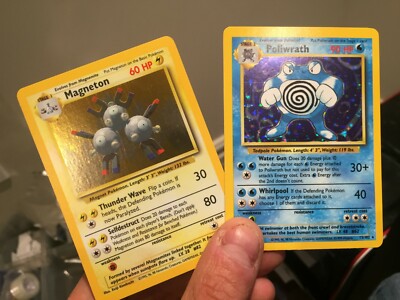 POKEMON - Base Set holo cards NM (Magneton Polywrath) PACK FRESH! (4)-image