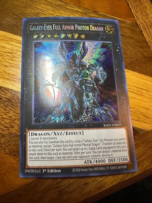 Galaxy-Eyes Full Armor Photon Dragon RA01-EN037 1st Ed Secret Rare NM + BONUS-image