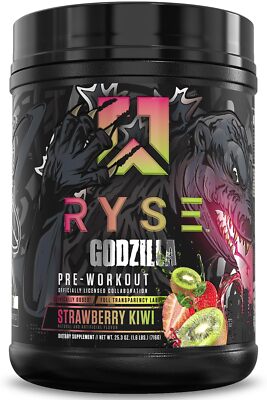 Ryse Godzilla X Noel Deyzel Pre Workout Powder - Strawberry Kiwi - 400mg Caff...-image