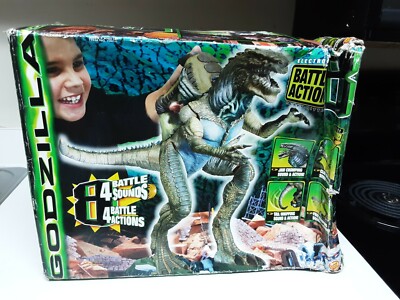 Godzilla Electronic Battle Action 8 heavy hitter toy biz damage box-image