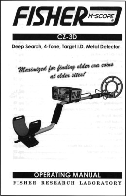 Fisher CZ-3D Metal Detector Instruction Book with Free Shipping-image