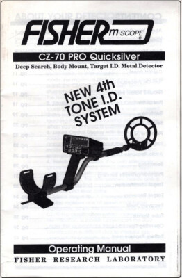 Fisher CZ-70 Pro Quick Silver Metal Detector Instruction Book with Free Shipping-image