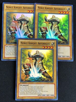 YUGIOH NOBLE KNIGHT ARTORIGUS GAOV-EN000 1ST SUPER X3 NM-image