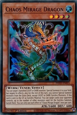 PHHY-EN013 CHAOS MIRAGE DRAGON SUPER RARE 1ST EDITION YuGiOh CARD-image