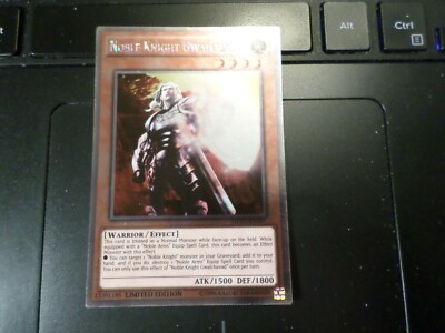 PT11 YUGIOH NOBLE KNIGHT GWALCHAVAD NKRT-EN007 LTD ED PLATINUM SECRET RARE NM-image