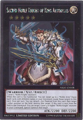 Yu-Gi-Oh Card -NKRT-EN038 -SACRED NOBLE KNIGHT OF KING ARTORIGUS (platinum rare)-image