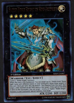 Yugioh Sacred Noble Knight of King Artorigus SHSP-EN087 Ultra Rare 1st Ed - VLP-image