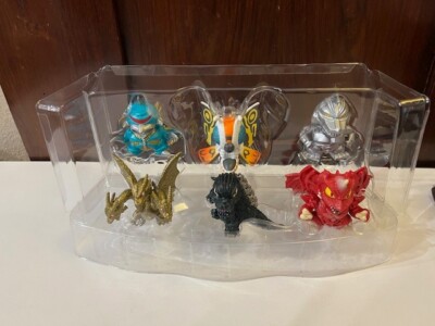 Godzilla Chibi Figures 6 Pack Set New 2013 Bandai Mothra Ghidorah Mechagodzilla-image
