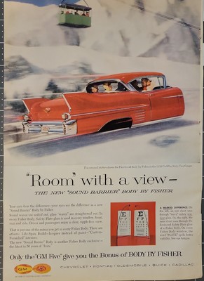 July 1958 GM Sound Barrier Fisher  Cadillac MCM Car Advertising/ Dial Soap Ad -image