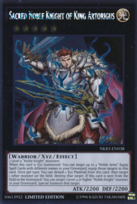 Yugioh! LP Sacred Noble Knight of King Artorigus - NKRT-EN038 - Platinum Rare - -image