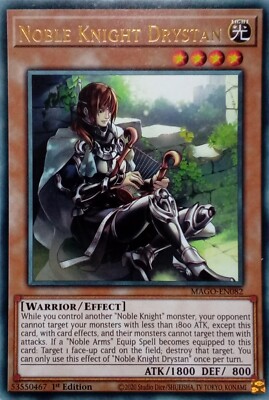 MAGO-EN082 NOBLE KNIGHT DRYSTAN RARE 1ST EDITION YuGiOh CARD-image