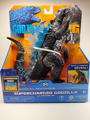 Godzilla vs. Kong Monsterverse Supercharged Godzilla w/ Fighter Jet 2021 GvK Toy-image