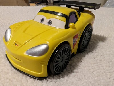 Fisher-Price Disney Pixar Cars 2 World Grand Prix Yellow Corvett Car 2010 Mattel-image