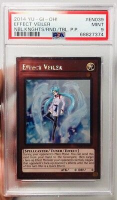 PSA 9 MINT Effect Veiler Platinum Rare NKRT-EN039 Noble Knight Box Set YU-GI-OH!-image