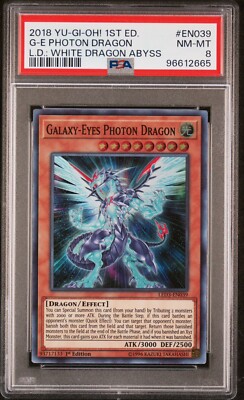 Yugioh Galaxy-Eyes Photon Dragon - LED3-EN039 -  1st Edition PSA 8 Population 2-image