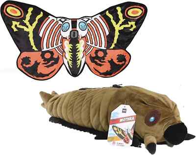 MOTHRA PLUSH WITH HUGE FLEECE THROW BLANKET GODZILLA MONSTER USA SELLER! MIB-image