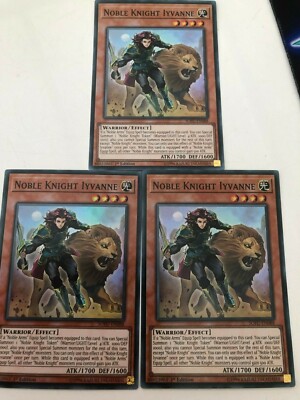Yugioh Noble Knight Iyvanne SOFU-EN088 Super Rare NM x3 Play Set-image