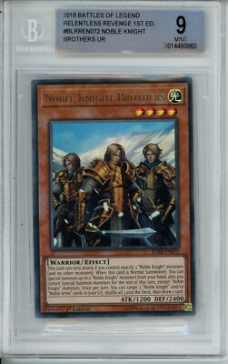 Noble Knight Brothers BLRR-EN072 Ultra Rare Yu-Gi-Oh 1st Edition BGS 9-image