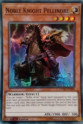 CYHO-EN090 NOBLE KNIGHT PELLINORE SUPER RARE 1ST EDITION YuGiOh CARD-image