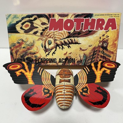 Billiken Shokai Tin Wind-Up Toy Godzilla Mothra Figure W/BOX F/S FEDEX-image