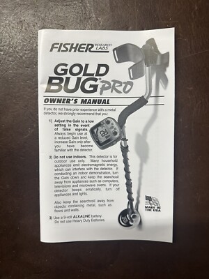 Fisher Research labs Gold Bug Pro  Medal Detector Owners Manual-image