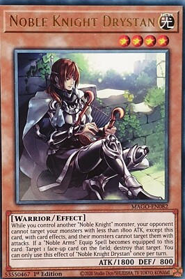 Yugioh Noble Knight Drystan MAGO-EN082 Rare 1st Edition Mint-image
