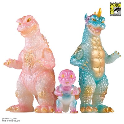 Mondo Godzilla All Monsters Attack Sofubi Soft Vinyl Figure Set Cherry Blossom-image