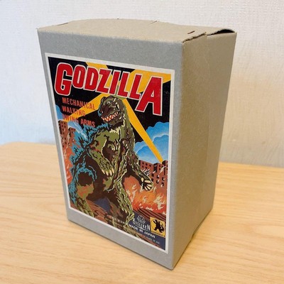 Billiken Shokai Tin Wind-Up Toy Godzilla Brown Figure W/BOX F/S FEDEX-image