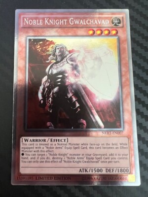 Yugioh Noble Knight Gwalchavad NKRT-EN007 Platinum Rare Limited Edition VLP-image